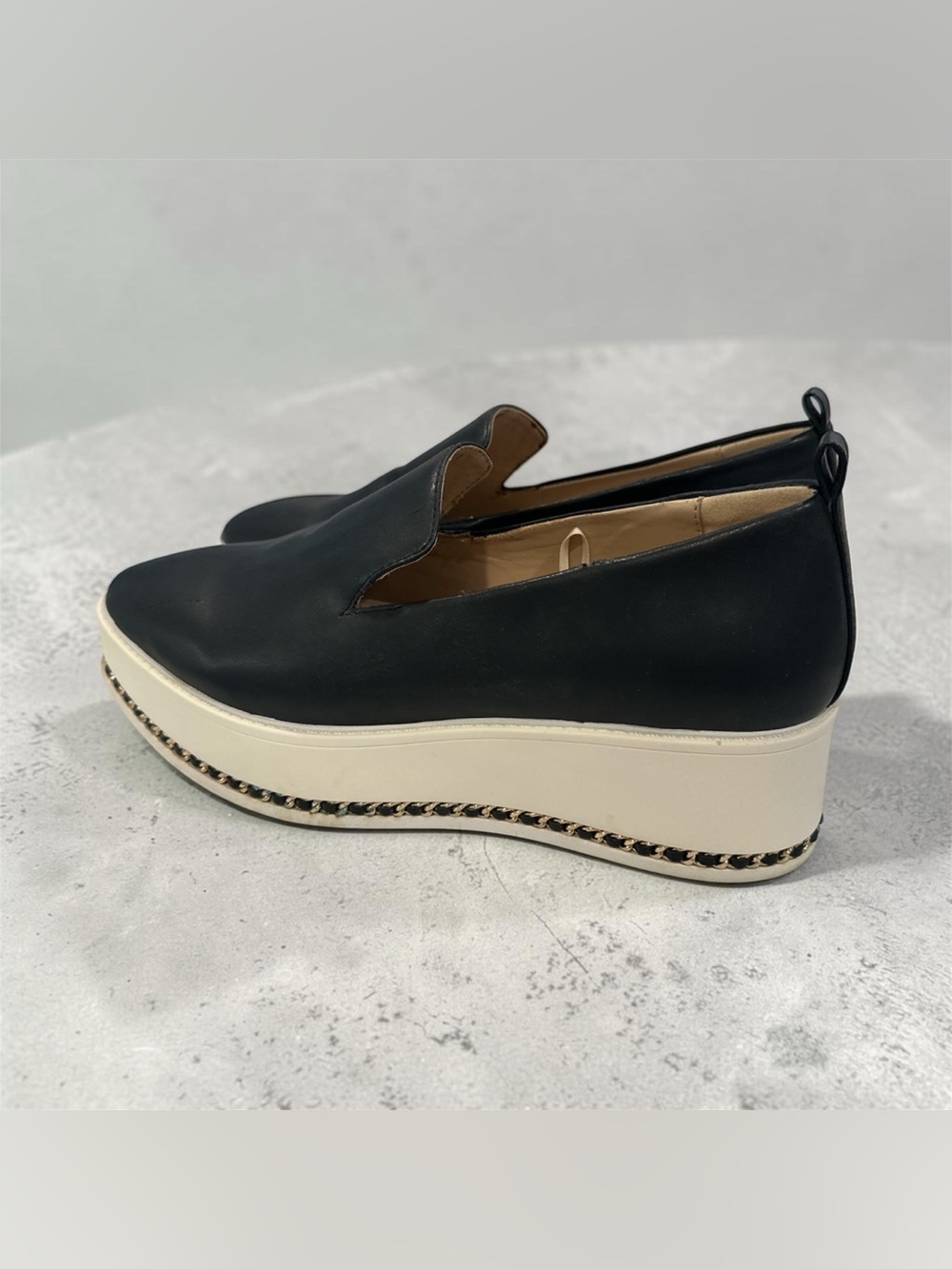 Karl Lagerfeld Black Platform Slip-On Women's Shoes Size 8.5
